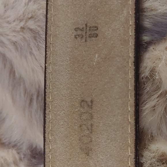 Men's Brown & Gold Leather Belt 32 - Picture 6 of 8